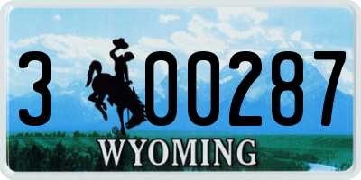 WY license plate 300287