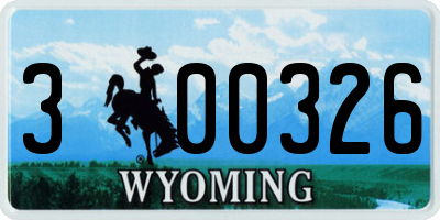 WY license plate 300326