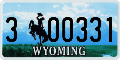 WY license plate 300331