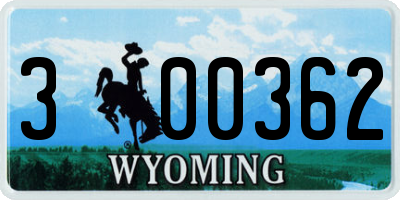 WY license plate 300362
