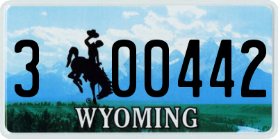 WY license plate 300442