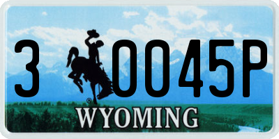 WY license plate 30045P