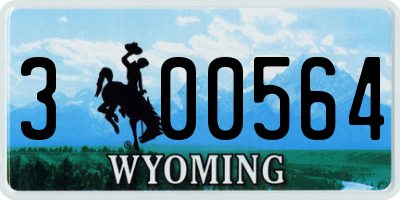 WY license plate 300564