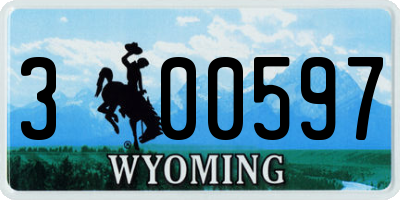 WY license plate 300597
