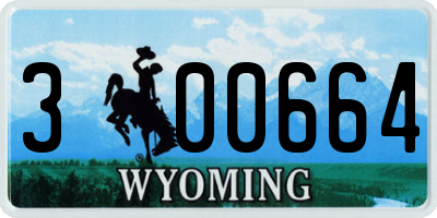 WY license plate 300664