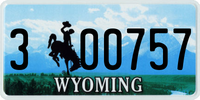WY license plate 300757