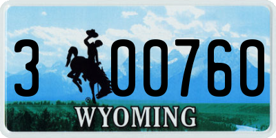 WY license plate 300760