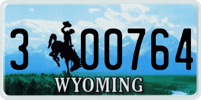 WY license plate 300764