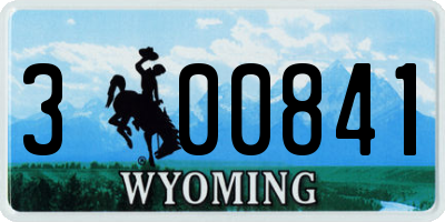 WY license plate 300841