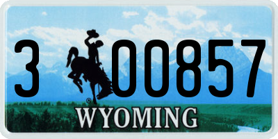 WY license plate 300857