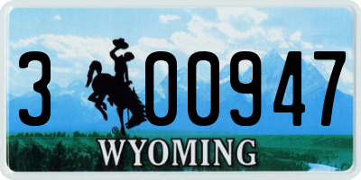 WY license plate 300947