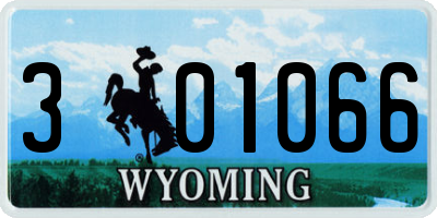 WY license plate 301066