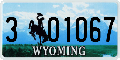 WY license plate 301067