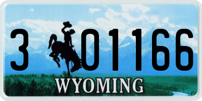 WY license plate 301166