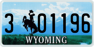 WY license plate 301196