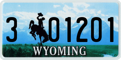 WY license plate 301201