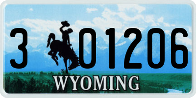 WY license plate 301206