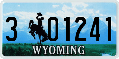 WY license plate 301241