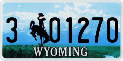 WY license plate 301270