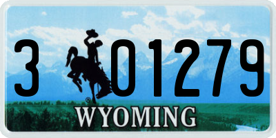 WY license plate 301279