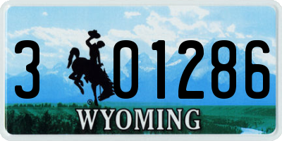 WY license plate 301286