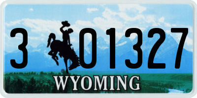 WY license plate 301327