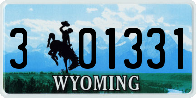 WY license plate 301331