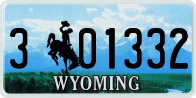 WY license plate 301332