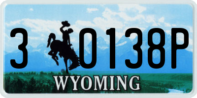 WY license plate 30138P