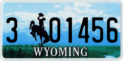 WY license plate 301456