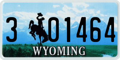 WY license plate 301464