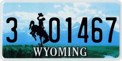 WY license plate 301467
