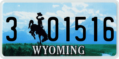 WY license plate 301516