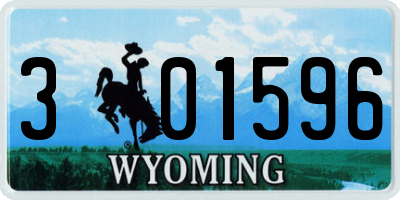 WY license plate 301596