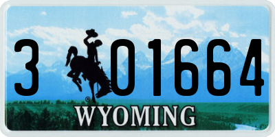 WY license plate 301664