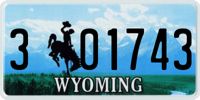 WY license plate 301743