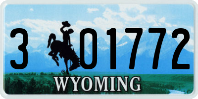 WY license plate 301772