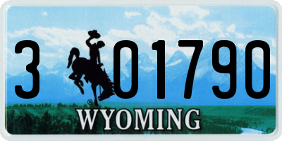 WY license plate 301790