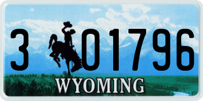 WY license plate 301796