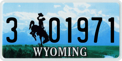 WY license plate 301971