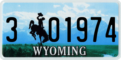 WY license plate 301974