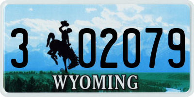 WY license plate 302079