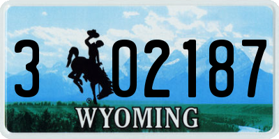 WY license plate 302187