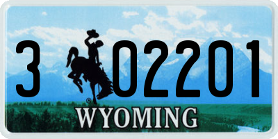 WY license plate 302201