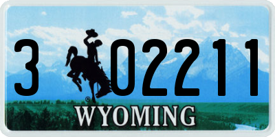 WY license plate 302211