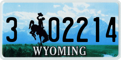 WY license plate 302214