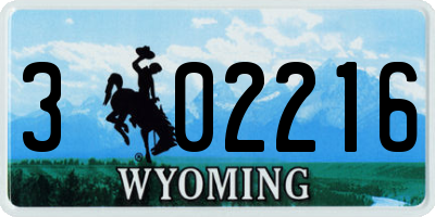 WY license plate 302216