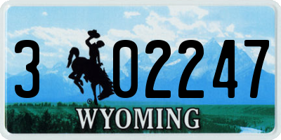 WY license plate 302247