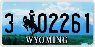 WY license plate 302261