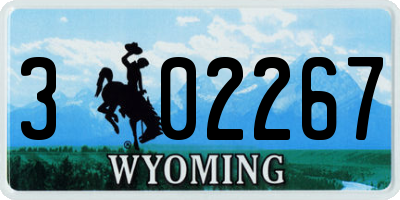 WY license plate 302267